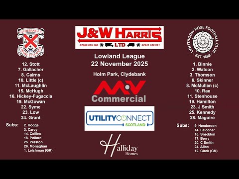 Clydebank v Linlithgow Rose – 22 November 2025
