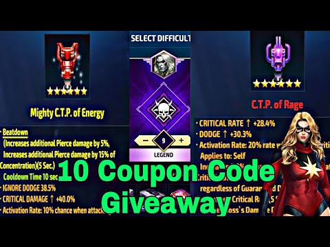 10 Coupon Code Giveaway | Knull Stage 9 With Moonstone Rage VS Reforge Energy - Marvel Future Fight