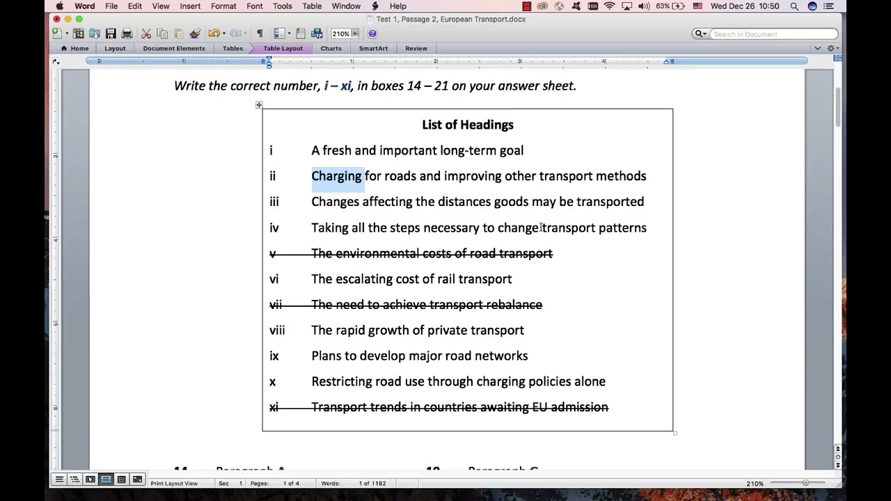 IELTS 10 – Test 1, Reading Passage 2 | European Transport Systems 1990-2010