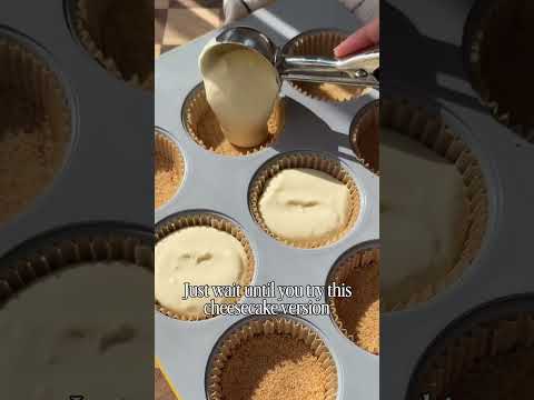 Mini Pecan Pie Cheesecake, the perfect combo of creamy cheesecake and gooey pecan pie in one bite!