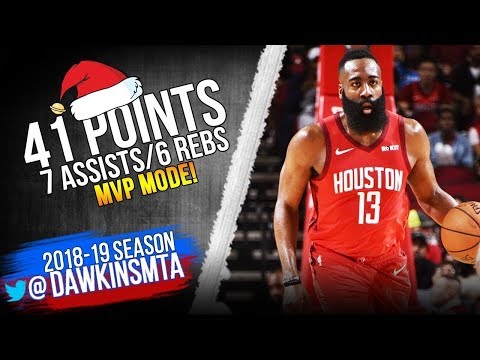 James Harden Full Highlights in 2018 Christmas Rockets vs Thunder   41 Pts 7 Asts!  FreeDawkins