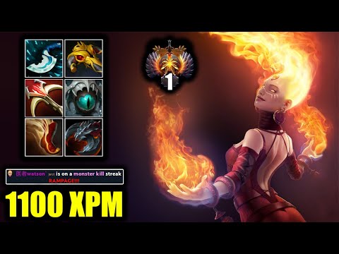 🔥 EUROPE RANK TOP 1 - 1100 XPM - RAMPAGE Lina - Watson - Dota 2 Pro Game Highlights