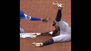 Oneil Cruz pulls off the slick swim move to avoid the tag! ????