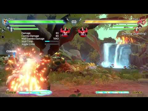 Power Rangers battle for the Grid solo 100% combo with every character at the time (no Megazords)