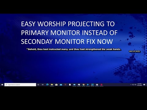 HOW TO FIX EASYWORSHIP PROJECTING TO PRIMARY SCREEN INSTEAD OF EXTENDED MONITOR BEST TUTORIAL
