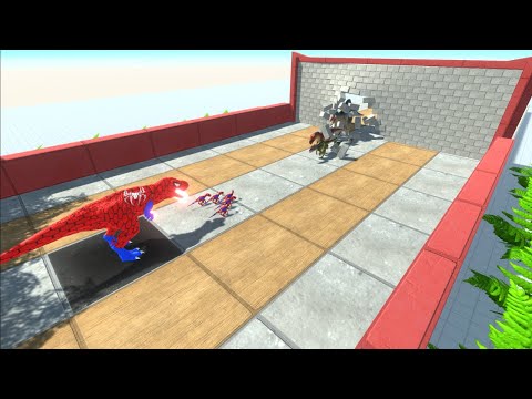 T Rex Spiderman vs Carnivore Neighbors ARBS - Animal Revolt Battle Simulator