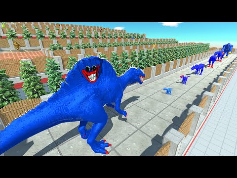 Huggy Wuggy Spinosaurus Stair Death Climb - Animal Revolt Battle Simulator