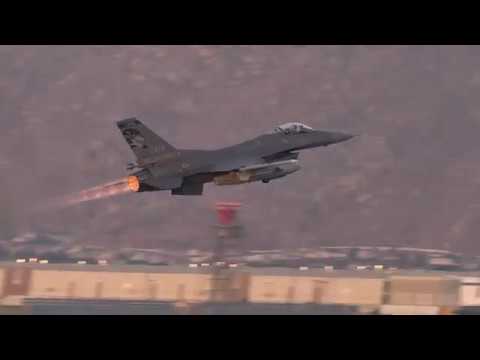 F-16 Full Afterburner Scramble Takeoffs