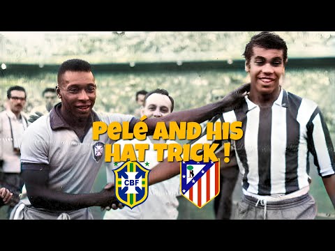 PELÉ HAT TRICK | Brazil 5x3 At. Madrid | 21/06/1966 | Friendly |  Highlights Match