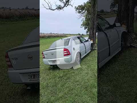 Un automóvil chocó contra un árbol en la Ruta 6, jurisdicción de San Carlos Norte