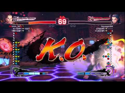 Ixion_90 (Dan) Vs Aquagen84 (Rose) SSF4 AE Ranked Matches - PSN