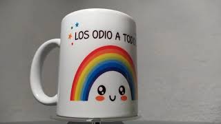 Taza blanca Los odio a todos en serio