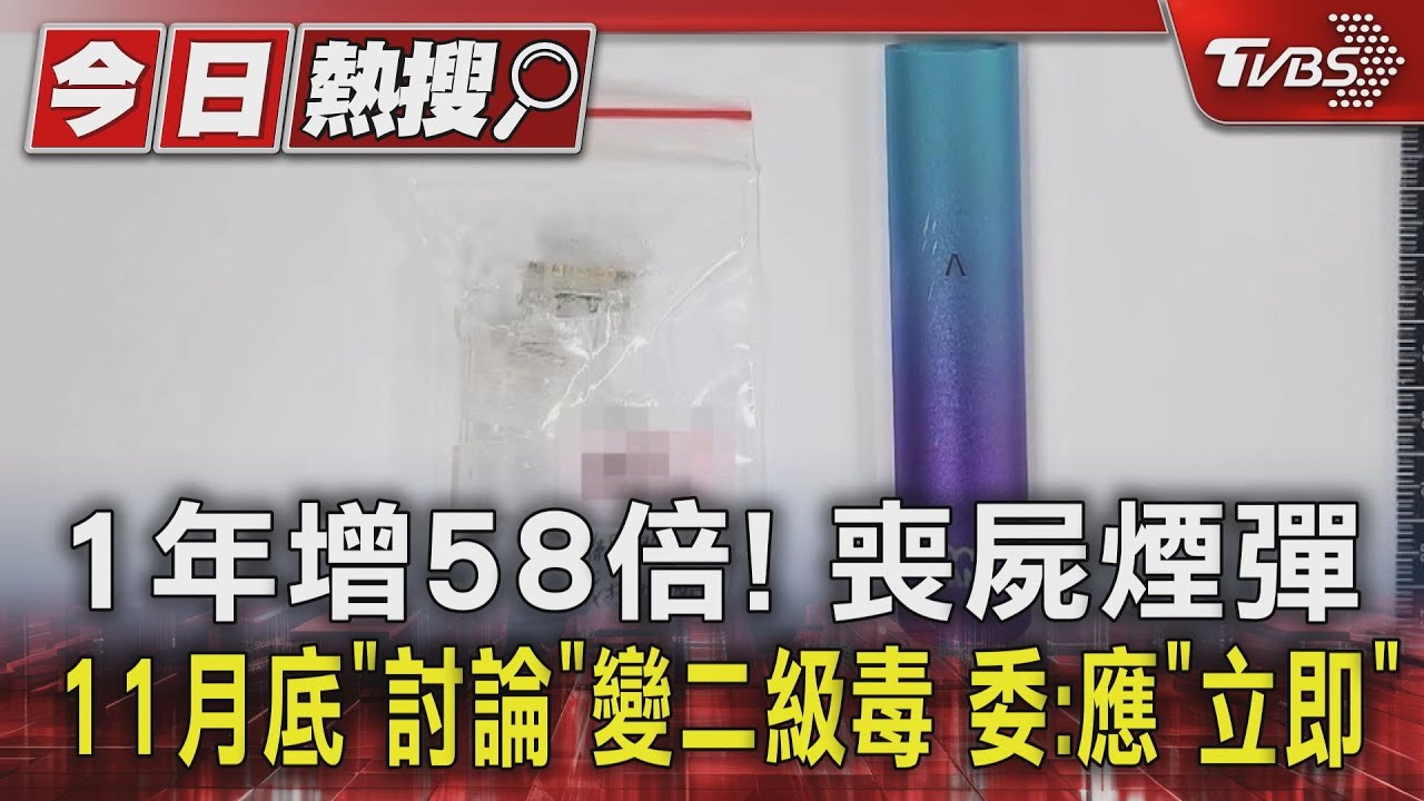 1年增58倍!喪屍煙彈11月底「討論」變二級毒 委:應「立即」