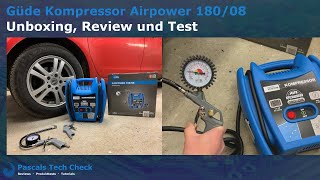 Güde Kompressor Airpower 180/08 Q9 50077 || Unboxing, Review und Test (Praxistest)