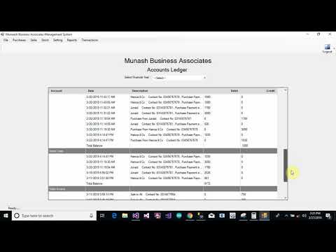 Accounting Management System Part 107 Accounts Ledger Form in C C Sharp