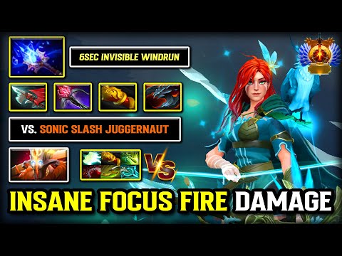 INSANE FOCUS FIRE DAMAGE MID Windranger | Aghs Scepter +6Sec Invisible Windrun Vs. Slash GOD Jugger