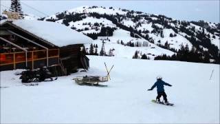preview picture of video 'Snowboarden 12/13 Gstaad Saanenmöser Samuel (8) & Anakin (6) .mp4'