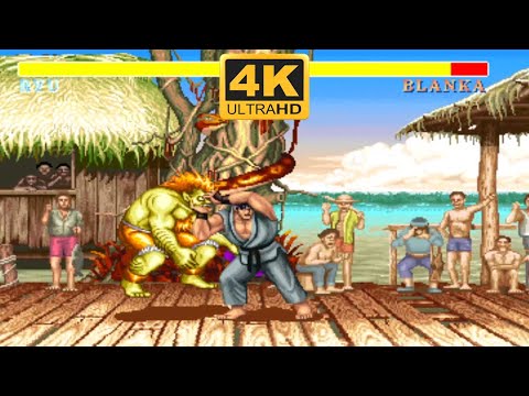 RYU vs BLANKA 💥 Street Fighter 2 CE (Hardest) 💥 4K UHD Gameplay