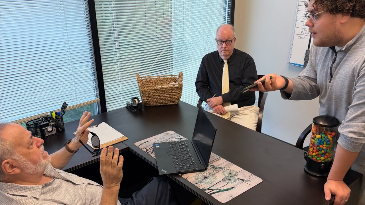 Greg hears Bethany’s rage in the voicemail that she left & Mr. Newburger shakes his head