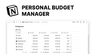  - How to track Personal Budget in Notion 2024