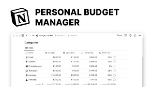 How to track Personal Budget in Notion 2023