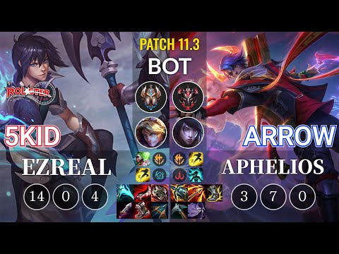KT 5kid Ezreal vs Arrow Aphelios Bot - KR Patch 11.3