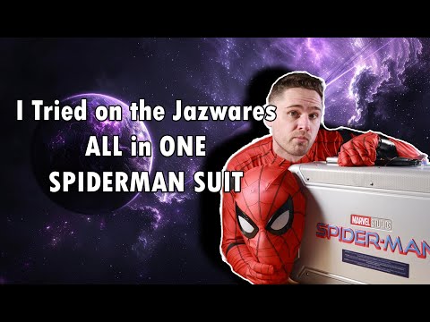 I TRIED ON the ALL IN ONE SPIDERMAN SUIT from JAZWARES!!