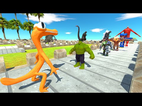 Rainbow Friend Orange Coconut Island Death Run - Animal Revolt Battle Simulator
