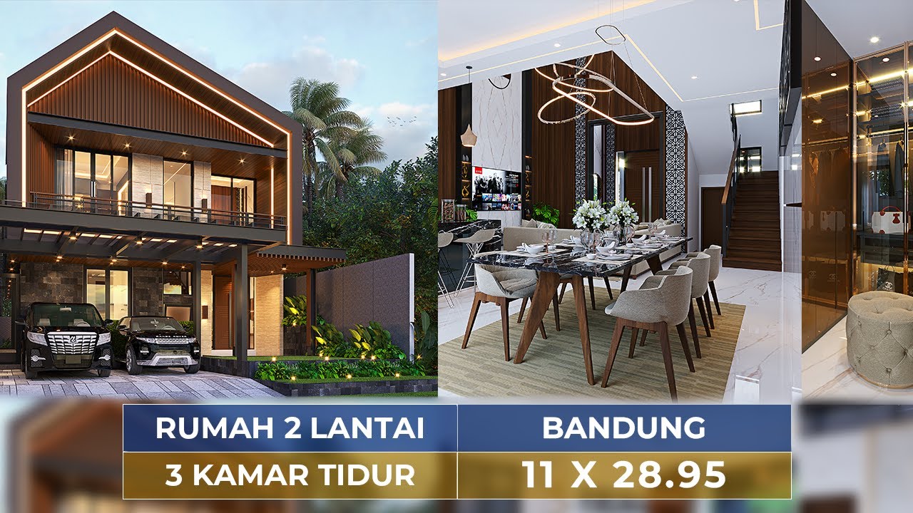 Video 3D Desain Rumah Modern Kontemporer 2 Lantai Bapak ADR 1456 - Bandung