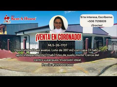Venta Vázquez de Coronado Casa y Apartamento Independiente