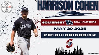 Harrison Cohen Vs. New Hampshire Fisher Cats 5/20/25