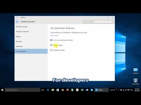 windows 10 enable or disable developers mode