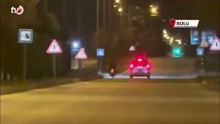 Polisten Kaçan Plakasız Motosikletlinin Yakalanma Anı Kamerada