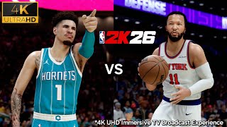 NBA 2K26 | Hornets vs Knicks | Realistic TV Broadcast Gameplay