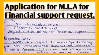 Application to M.L.A for financial support l Request latter to M.L.A for financial support request l