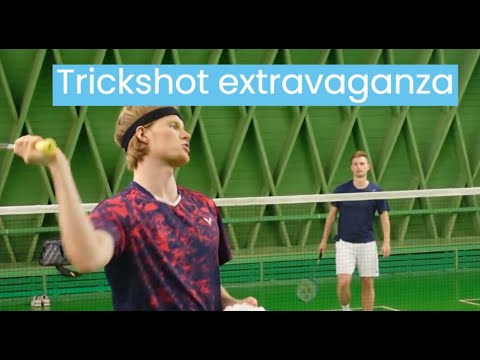 Drop shot trickshot by Anders Antonsen, Oliver Babic and Kasper Antonsen - trickshot extravaganza