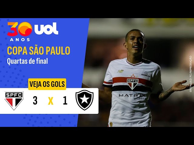 Com gol de antes do meio, São Paulo bate Botafogo e vai à semi da Copinha