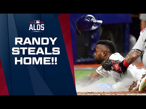 RANDY STEALS HOME!!! Rays' Randy Arozarena steals home in ALDS Game 1!!