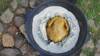 КУРИЦА ПОД СОЛЬЮ В КАЗАНЕ НА КОСТРЕ