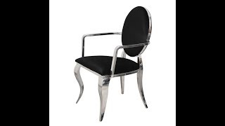 Czarne krzeslo glamour Ludwik II Black Arms od BellaCasa.co