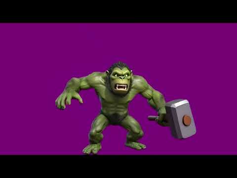 The Green Gorilla and the Hammer 4k Green Screen #monkey #gorille