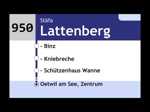 VZO Ansagen - Bus Linie 950 Stäfa, Bahnhof - Oetwil am See, Zentrum