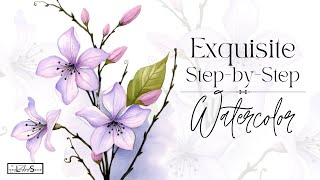 BREATHTAKING! 🤩 Discover the Beauty of Step-by-Step Watercolor Flower Painting!