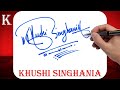 Khushi Singhania Name Signature Style | K Signature Style | Signature Style of My Name Khushi