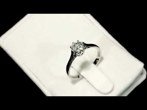 0.76 ct Diamond and Platinum Solitaire Ring - Antique Circa 1900 and Contemporary - AC SIlver W5978