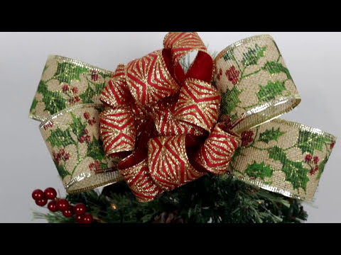 Moño Para EL Pino DE Navidad / Como Hacer UN Moño Para EL Arbol DE Navidad Adornos