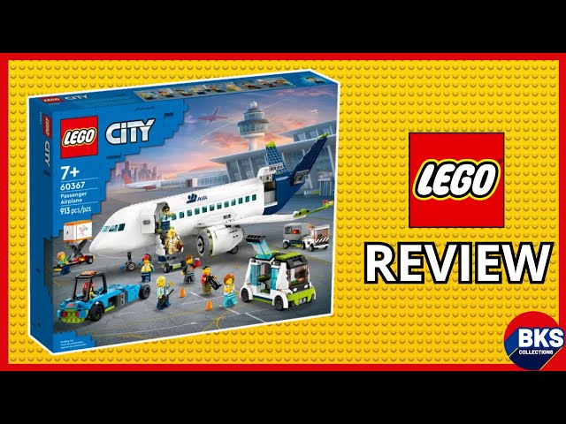 Vídeo relacionado con LEGO 60367 City Avión de Pasajeros, Juguete de Construcción de Avión Grande con Vehículos para el Personal de Tierra del Aeropuerto: Autobús Lanzadera, Remolcador, Camión de Equipajes y 9 Minifiguras