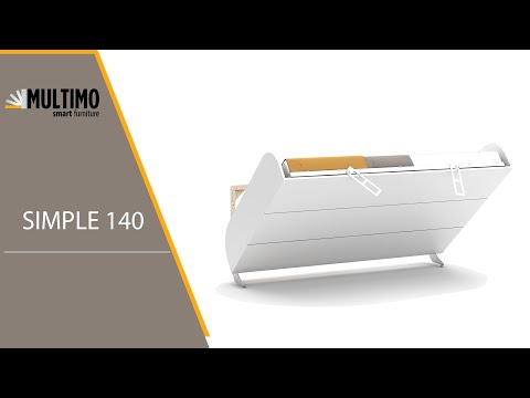 Letto matrimoniale a scomparsa Simple con apertura orizzontale bianco