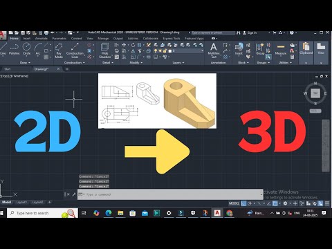 How to Convert 2D to 3D in AutoCAD | Easy Step-by-Step Tutorial for Beginners (2025)#cadsoftware
