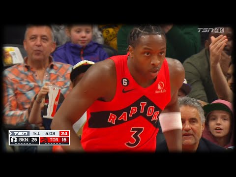 OG Anunoby With the Steal and JAM - Raptors vs Nets
